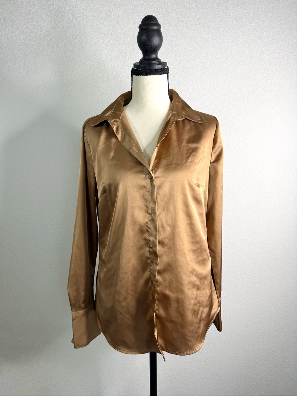 Banana Republic Satin Blouse in Camel